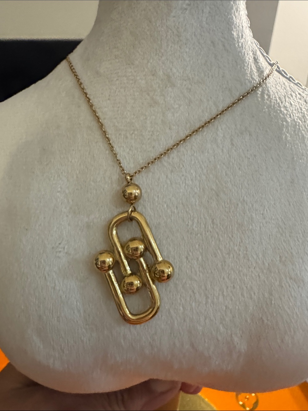 Gold-Tone Statement Pendant Necklace - Elegant Women’s Jewelry